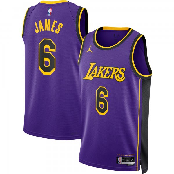 Unisex Los Angeles Lakers LeBron James Jordan Brand Purple Swingman Jersey - Statement Edition