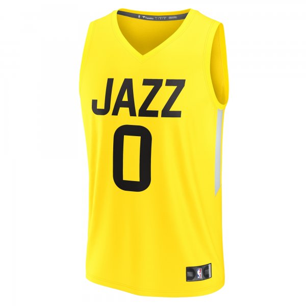 Youth Utah Jazz Taylor Hendricks Fanatics Yellow  Fast Break Replica Jersey - Icon Edition