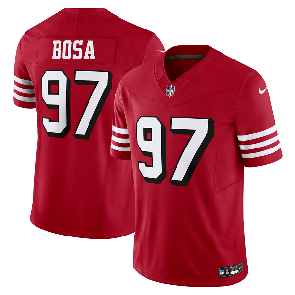 Men's San Francisco 49ers #97 Nick Bosa Nike Scarlet Vapor F.U.S.E. Limited NFL Jersey