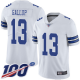 Men's Dallas Cowboys #13 Michael Gallup White Stitched NFL 100th Season Vapor Limited Jersey