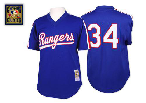 Mitchell And Ness 1989 Texas Rangers #34 Nolan Ryan Blue Throwback Stitched MLB Jersey