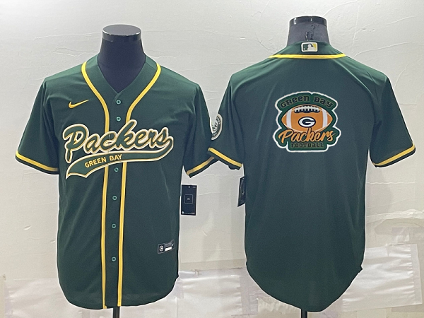 Men's Green Bay Packers Blank Green Stitched Baseball Cool Base Jersey