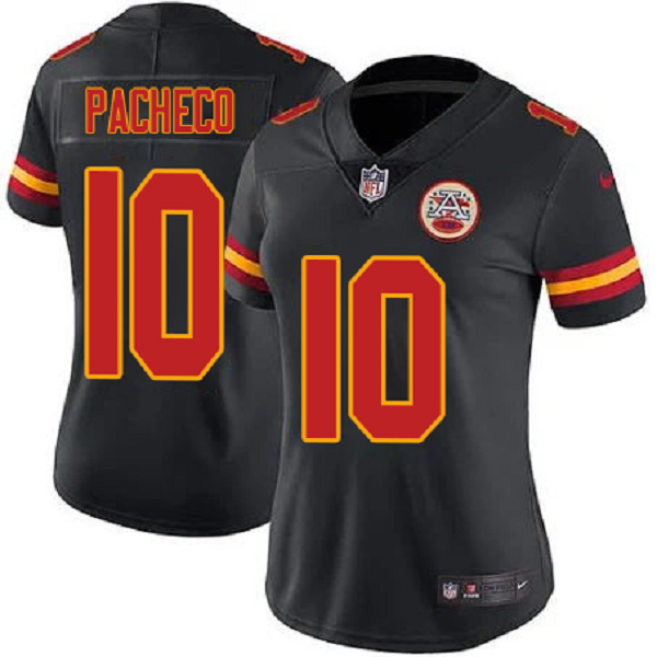 Women's Nike NFL Kansas City Chiefs Isiah Pacheco #10 Black Stitched Limited Jersey