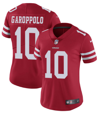 Nike San Francisco 49ers #10 Jimmy Garoppolo Women's Red Team Color Vapor Untouchable Limited Player NFL Jersey