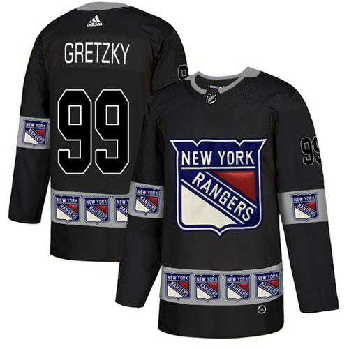 Adidas New York Rangers #99 Wayne Gretzky Black Team Logo Fashion Stitched NHL Jersey