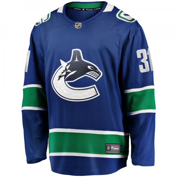 Men's Vancouver Canucks Arturs Silovs Fanatics Blue Home Premier Breakaway Player Jersey