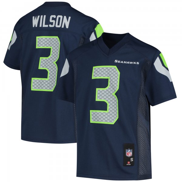 Youth Seattle Seahawks Russell Wilson College Navy Replica Player Jersey