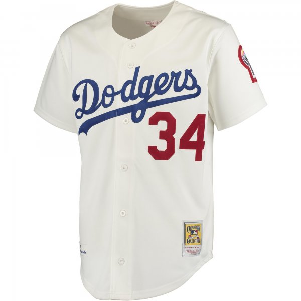 Men's Los Angeles Dodgers Fernando Valenzuela Mitchell & Ness Gray Jersey