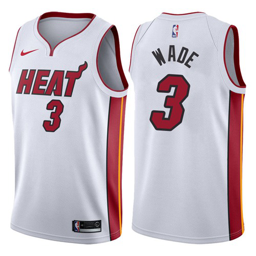 Nike Men's Miami Heat #3 Dwyane Wade White Swingman Association Edition NBA Jersey