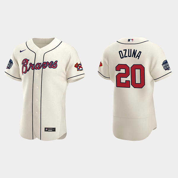 Marcell Ozuna Atlanta Braves 2021 World Series MLB Flexbase Jersey - Cream