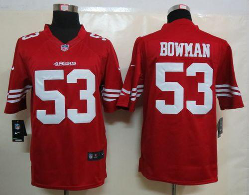 Nike San Francisco 49ers #53 NaVorro Bowman Red Team Color Men's Stitched NFL Limited Jersey