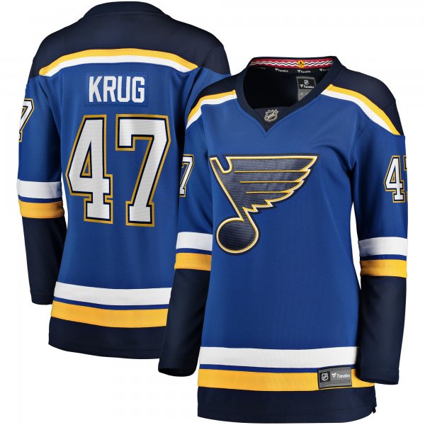 Women's St. Louis Blues Torey Krug Fanatics Blue Breakaway Player Jersey