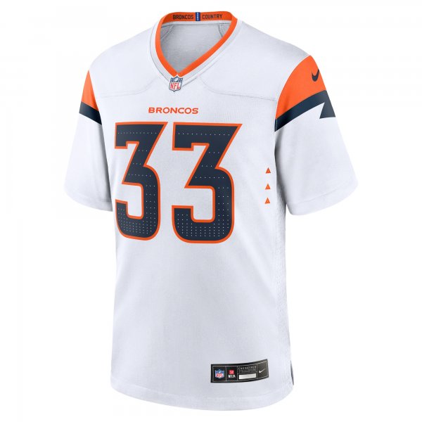 Men's Denver Broncos Javonte Williams Nike White Game Jersey