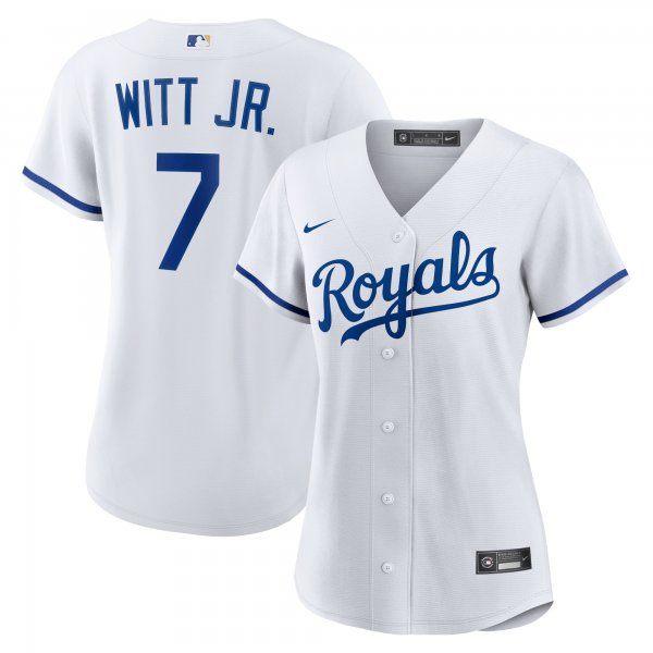 Women's Kansas City Royals Bobby Witt Jr. Nike White Home Replica Player Jersey