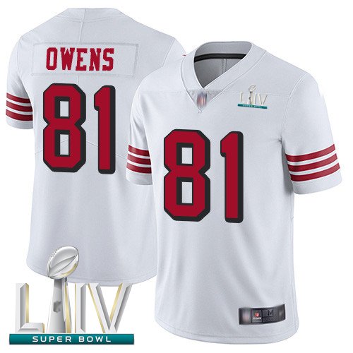 San Francisco 49ers #81 Terrell Owens White Rush Super Bowl LIV Bound Men's Stitched NFL Vapor Untouchable Limited Jersey