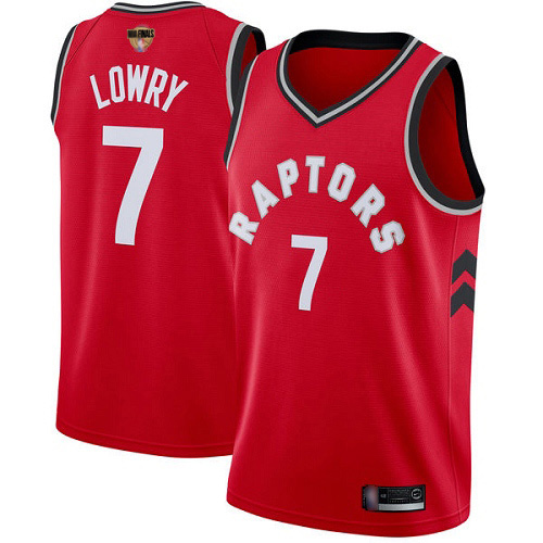 Men's Nike Toronto Raptors #7 Kyle Lowry Red 2019 Finals Bound Swingman Icon Edition NBA Jersey