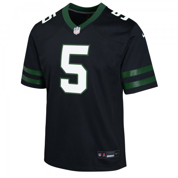 Youth New York Jets Garrett Wilson Nike Legacy Black Alternate Game Jersey