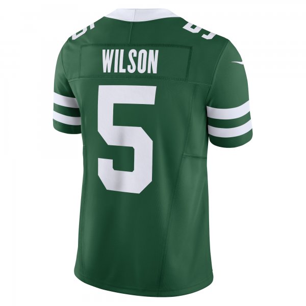 Men's New York Jets Garrett Wilson Nike Legacy Green Vapor F.U.S.E. Limited Jersey