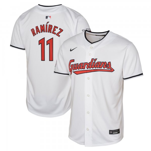 Youth Cleveland Guardians #11 Jose Ramirez Nike White Home Limited Player Jersey