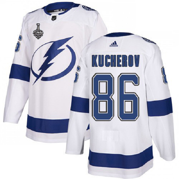 Adidas Lightning #86 Nikita Kucherov White Road 2020 Stanley Cup Final Stitched NHL Jersey