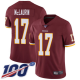 Men's Washington Redskins #17 Terry McLaurin Burgundy Red Team Color Stitched NFL 100th Season Vapor Limited Jersey