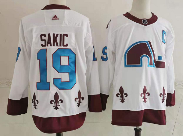 Men's Colorado Avalanche #19 Joe Sakic White 2021 Retro Stitched NHL Jersey