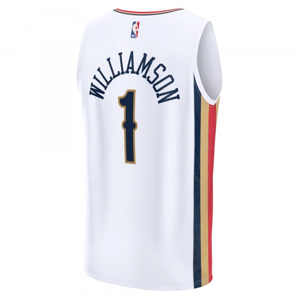 Men's New Orleans Pelicans Zion Williamson Fanatics White Fast Break Replica Jersey - City Edition