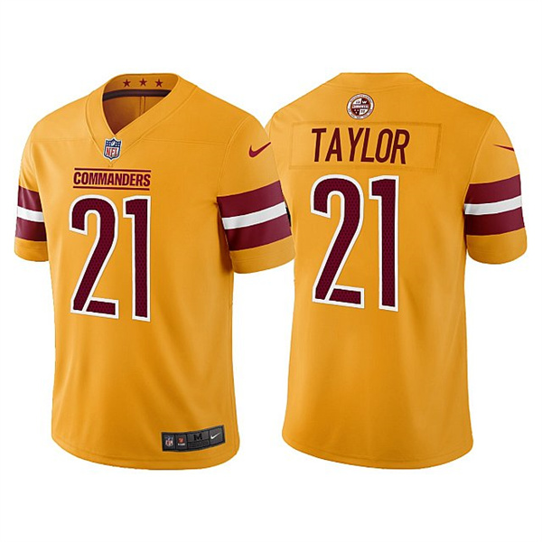 Men's Washington Commanders #21 Sean Taylor Gold Vapor Untouchable Stitched Football Jersey