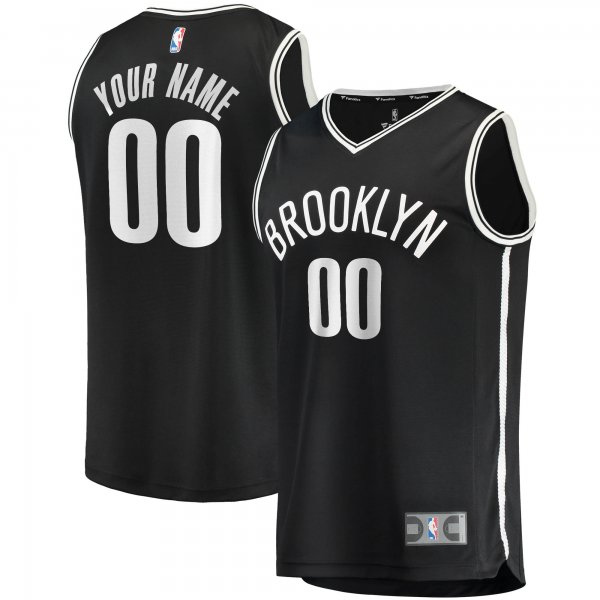 Men's Brooklyn Nets Fanatics Black Fast Break Custom Replica Jersey - Icon Edition