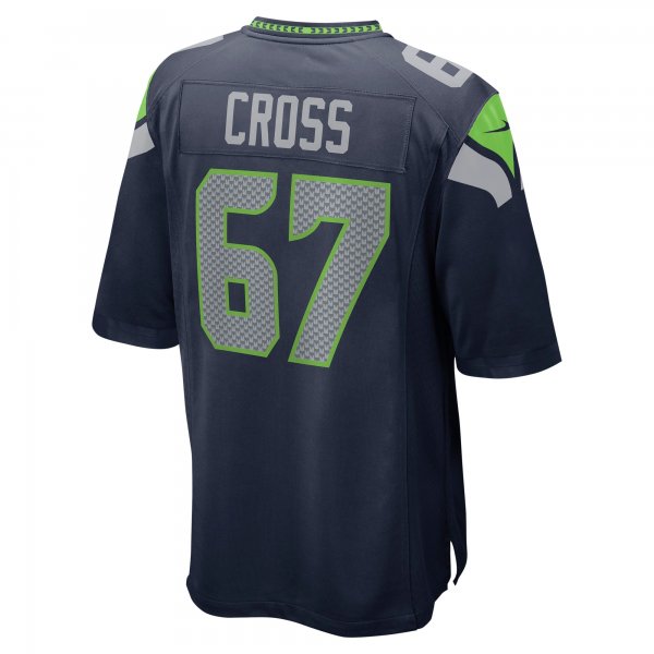 Men's Seattle Seahawks Charles Cross Nike Navy Player Game Jersey