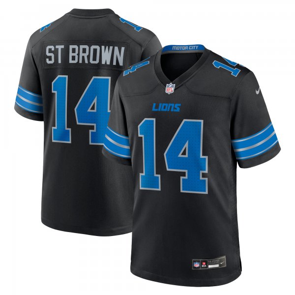 Men's Detroit Lions Amon-Ra St. Brown Nike Black 2nd Alternate Game Jersey