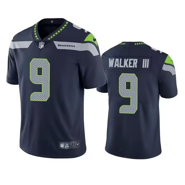 Youth Seattle Seahawks #9 Kenneth Walker III Navy Vapor Untouchable Limited Stitched NFL Jersey