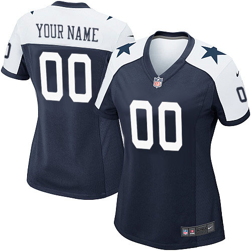 Nike Dallas Cowboys Customized Navy Blue Throwback Stitched Elite Women's NFL Jersey