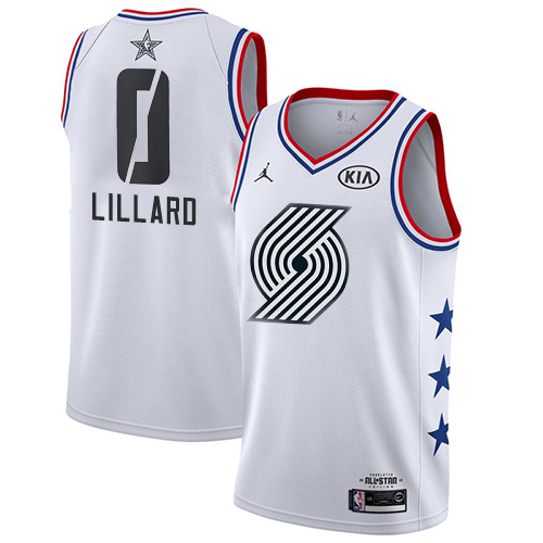 Nike Portland Trail Blazers #0 Damian Lillard White Youth NBA Jordan Swingman 2019 All-Star Game Jersey