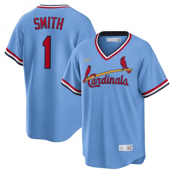 Men's St. Louis Cardinals Ozzie Smith Nike Light Blue Road Cooperstown Collection Player Jersey