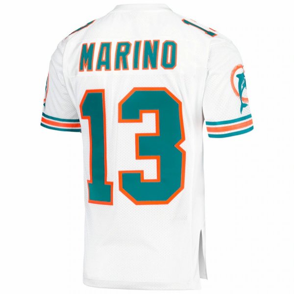 Men's Miami Dolphins 1995 Dan Marino Mitchell & Ness White Throwback Retired Player PocketÃ¨ÂÂ½Jersey