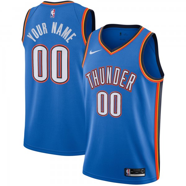 Men's Oklahoma City Thunder Nike Blue Custom Swingman Jersey - Icon Edition