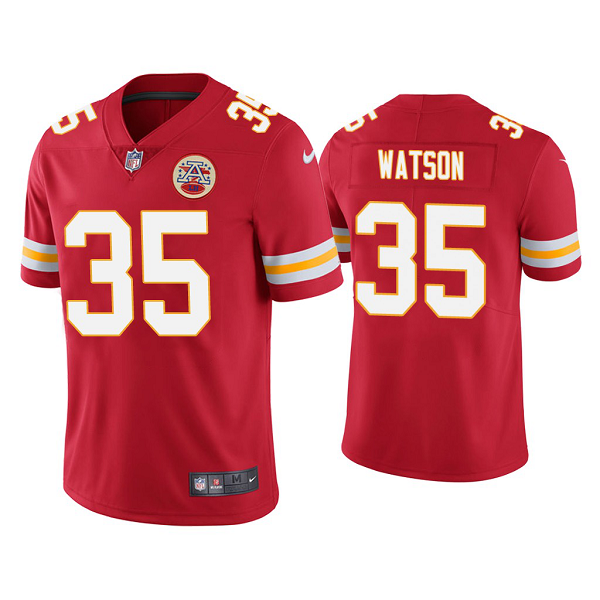 Men's Nike NFL Kansas City Chiefs Jaylen Watson #35 Vapor Limited Red Jersey