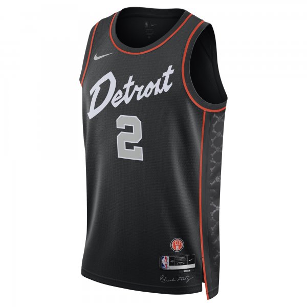 Unisex Detroit Pistons Cade Cunningham Nike Black 2023/24 Swingman Jersey - City Edition