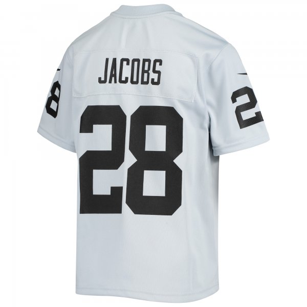 Youth Las Vegas Raiders Josh Jacobs Nike Silver Inverted Team Game Jersey