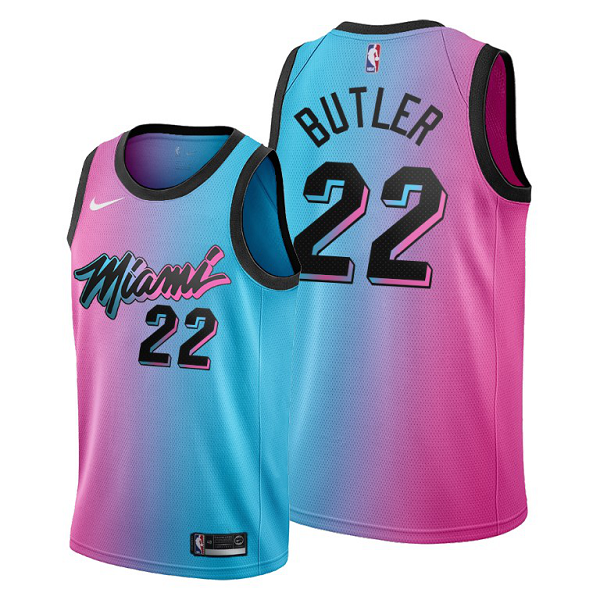 Miami Heat #22 Jimmy Butler Blue Pick 2020-21 City Edition Men's Jersey Vice