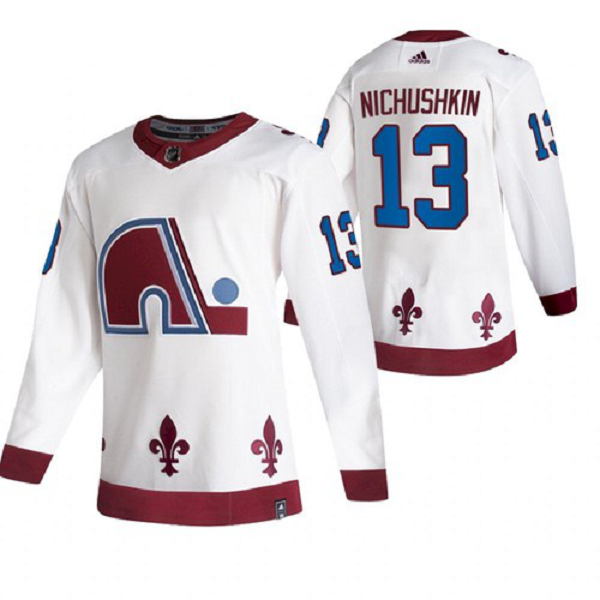 Men's Colorado Avalanche Valeri Nichushkin 2021 Reverse Retro White Jersey