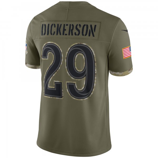 Men's Los Angeles Rams Eric Dickerson Nike Olive 2022 Salute To Service Retired Player Limited Jersey