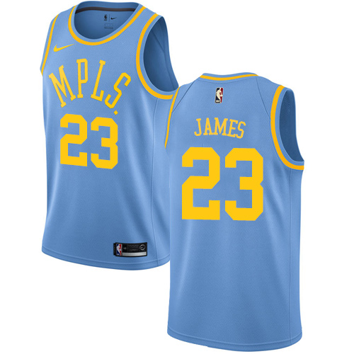 Men's Nike Los Angeles Lakers #23 LeBron James Royal Blue Swingman Hardwood Classics NBA Jersey