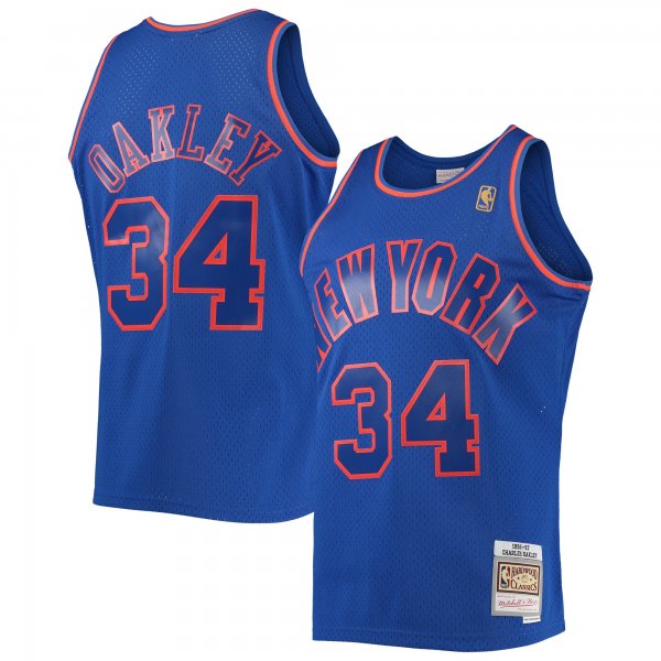 Men's New York Knicks Charles Oakley Mitchell & Ness Blue 1996/97 Hardwood Classics Swingman Jersey