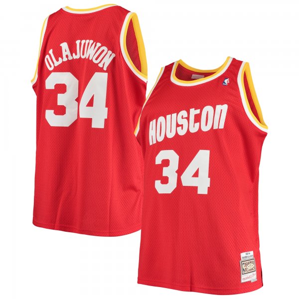 Men's Houston Rockets Hakeem Olajuwon Mitchell & Ness Red 1993/94 Big & Tall Hardwood Classics Swingman Jersey