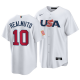 Philadelphia Phillies #10 J.T. Realmuto 2023 World Baseball Classic White  Men's USA Jersey