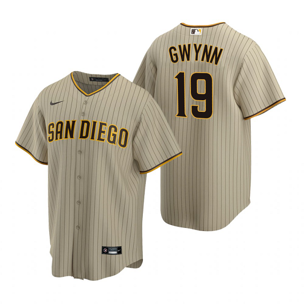 San Diego Padres #19 Tony Gwynn Nike Sand Brown 2020 Alternate Jersey