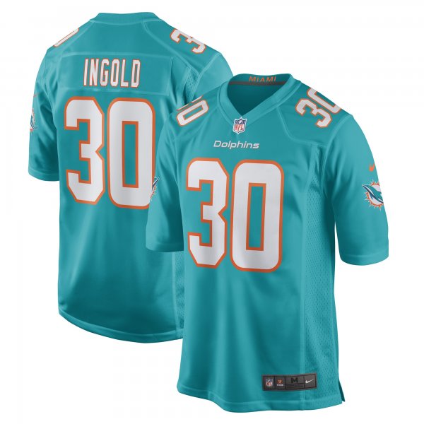 Men's Miami Dolphins Alec Ingold Nike Aqua Game Player Jersey