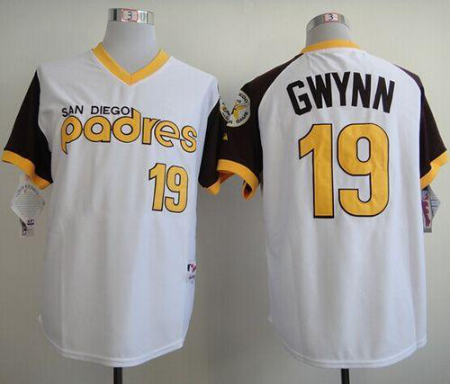 San Diego Padres #19 Tony Gwynn White 1978 Turn Back The Clock Stitched MLB Jersey